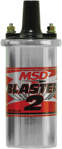 Blaster 2 Coil, Chrome, w/Ballast/Hrdwre - MSD Ignition Coil - Blaster 2 Series - Ballast Resistor - Chrome