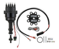 Black RTR Mar. Dist. Ford 351-460,STL GR - MSD Ready-to-Run Black Marine Distributor Ford 351C-460, Steel Gear
