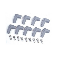 Boots/Terminals, 90 Deg. MSD Plug Boot - MSD Spark Plug Boot & Terminal Kit 90 Deg HEI Gray