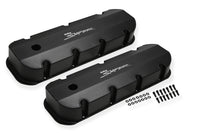 SNIPER BBC FAB ALUM VALVE CVR, BLK - Sniper Valve Cover - Fabricated Aluminum - BBC - Tall - Black