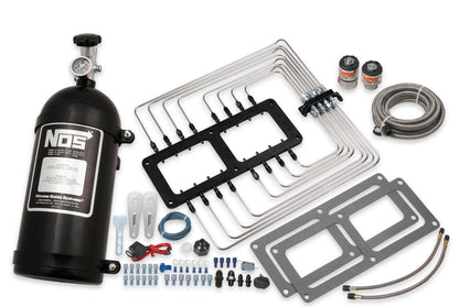 BLACK 6.71 BLOWER SYSTEM BLACK FITTINGS - NOS Supercharger Wet Nitrous System, Black Plate & Plumbing, Black 10 lb Bottle
