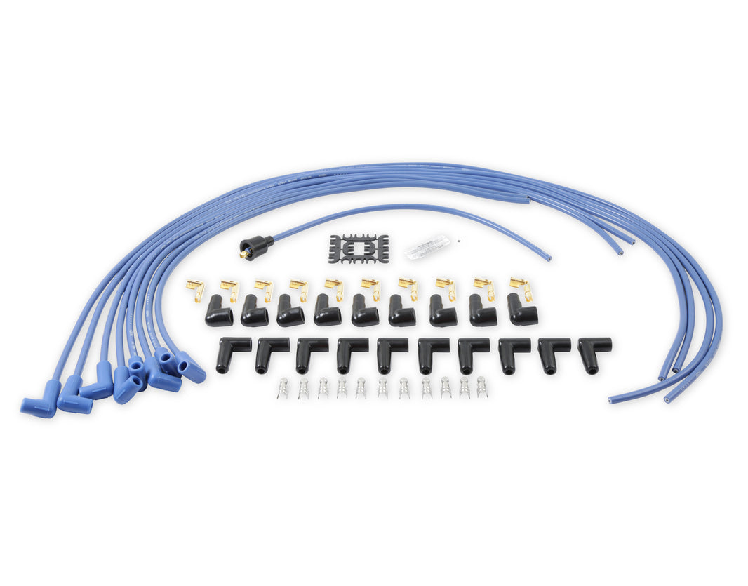 Spark Plug Wire Set- 8mm - Blue Wire with Blue 90 Deg Boots