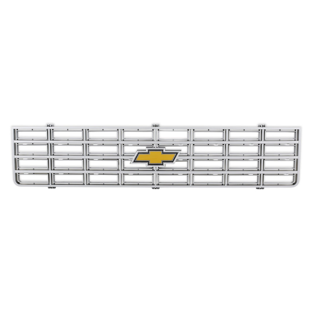 1975-1976 C/K GRILLE W/ BOWTIE - SILVER - BROTHERS Trucks C/K Chevy Grille - w/ Bowtie - Silver