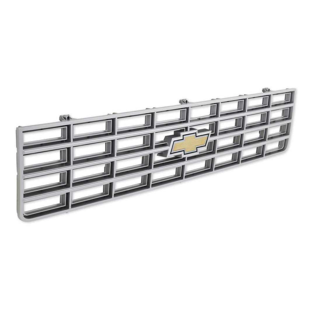 1975-1976 C/K GRILLE W/ BOWTIE - SILVER - BROTHERS Trucks C/K Chevy Grille - w/ Bowtie - Silver
