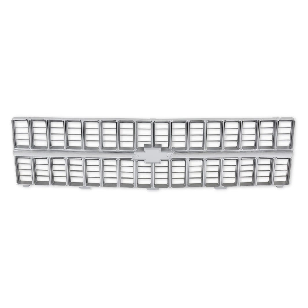 1981-82 C/K GRILLE W/ BOWTIE MNT CHR/SIL - BROTHERS Trucks C/K Chevy Grille - w/ Bowtie Mount - Chrome
