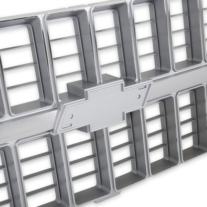 1981-82 C/K GRILLE W/ BOWTIE MNT CHR/SIL - BROTHERS Trucks C/K Chevy Grille - w/ Bowtie Mount - Chrome