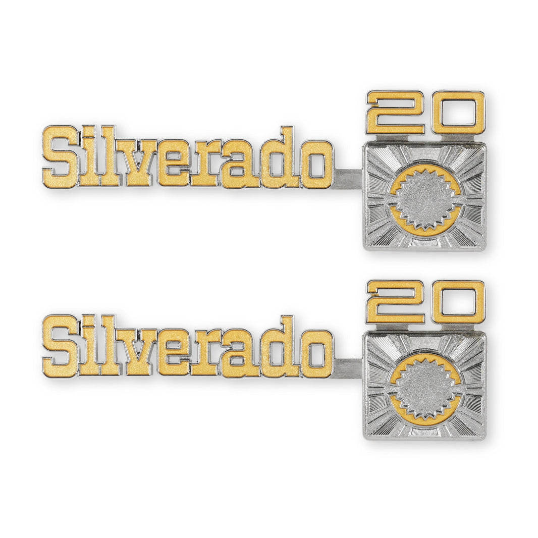 1975-80 C/K SILVERADO C20 FNDR EMBLEM PR - BROTHERS Trucks C/K Fender Badge Pair - Silverado C20