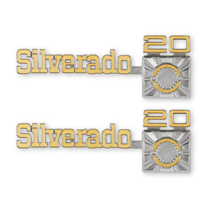 1975-80 C/K SILVERADO C20 FNDR EMBLEM PR - BROTHERS Trucks C/K Fender Badge Pair - Silverado C20