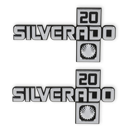 1981-88 C/K SILVERADO 20 FNDR EMBLEM PR - BROTHERS Trucks C/K Fender Badge Pair - Silverado 20