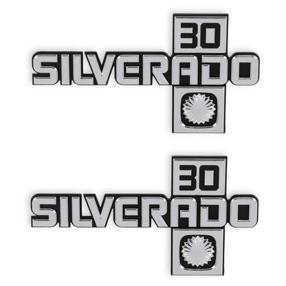1981-88 C/K SILVERADO 30 FNDR EMBLEM PR - BROTHERS Trucks C/K Fender Badge Pair - Silverado 30
