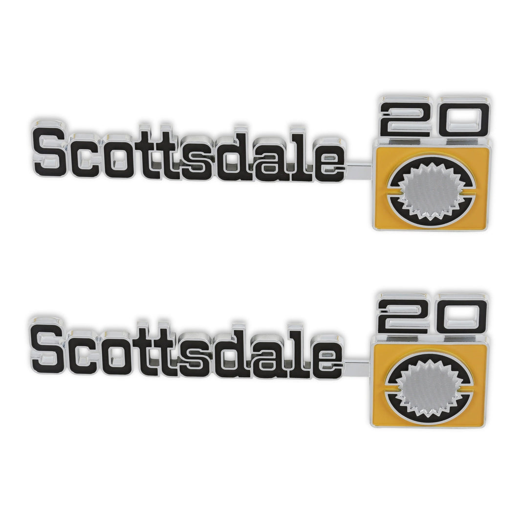 1975-80 C/K SCOTTSDALE20 FNDR EMBLM PAIR - BROTHERS Trucks C/K Fender Badge Pair - Scottsdale 20