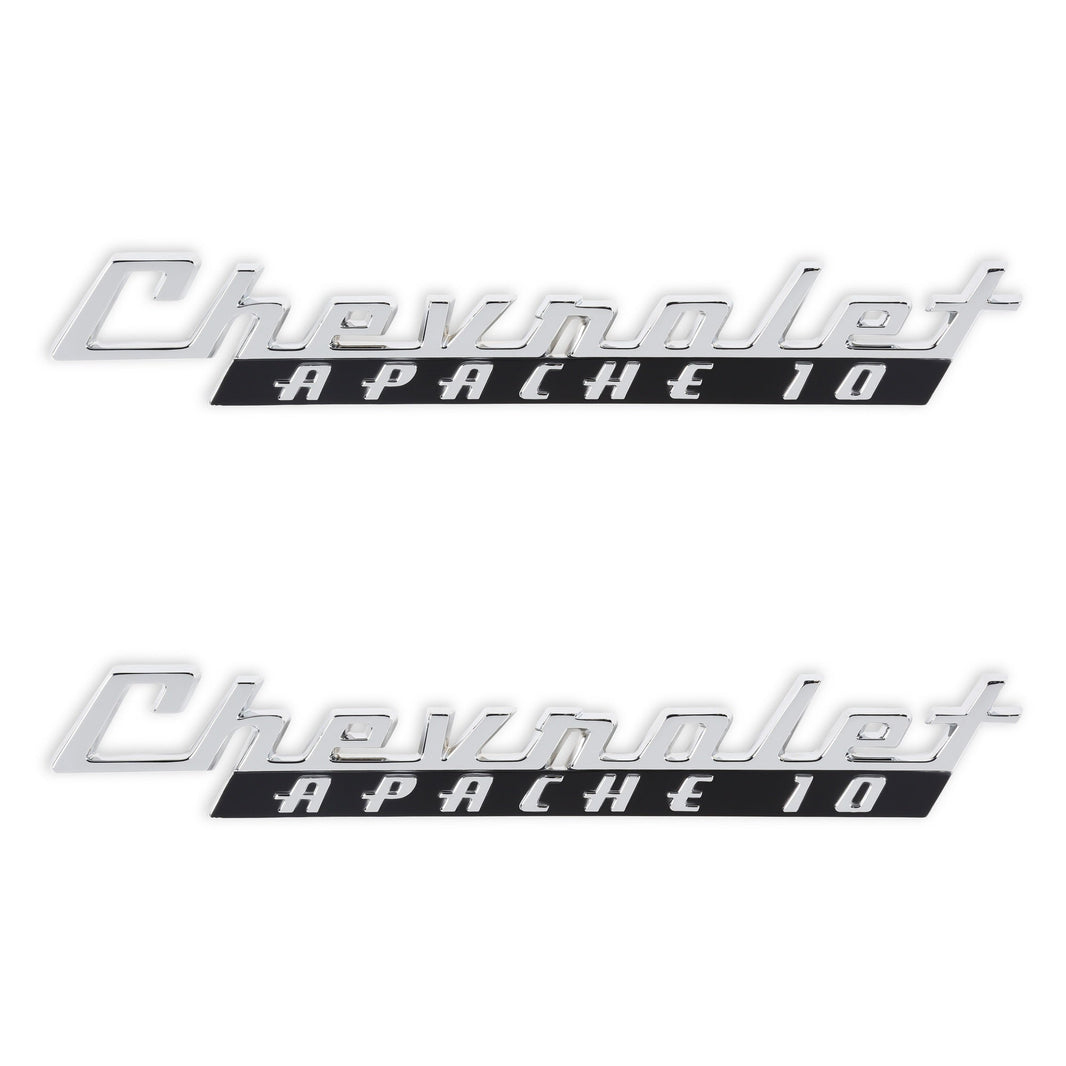 1960 CHEVROLET APACHE 10 FNDR EMBLEM PR - BROTHERS Trucks C/K Fender Badge Pair - Chevrolet Apache 10
