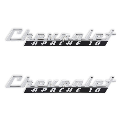 1960 CHEVROLET APACHE 10 FNDR EMBLEM PR - BROTHERS Trucks C/K Fender Badge Pair - Chevrolet Apache 10