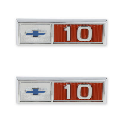 1965 C/K 10 FENDER EMBLEM PAIR - BROTHERS Trucks C/K Fender Badge Pair - Chevy 10