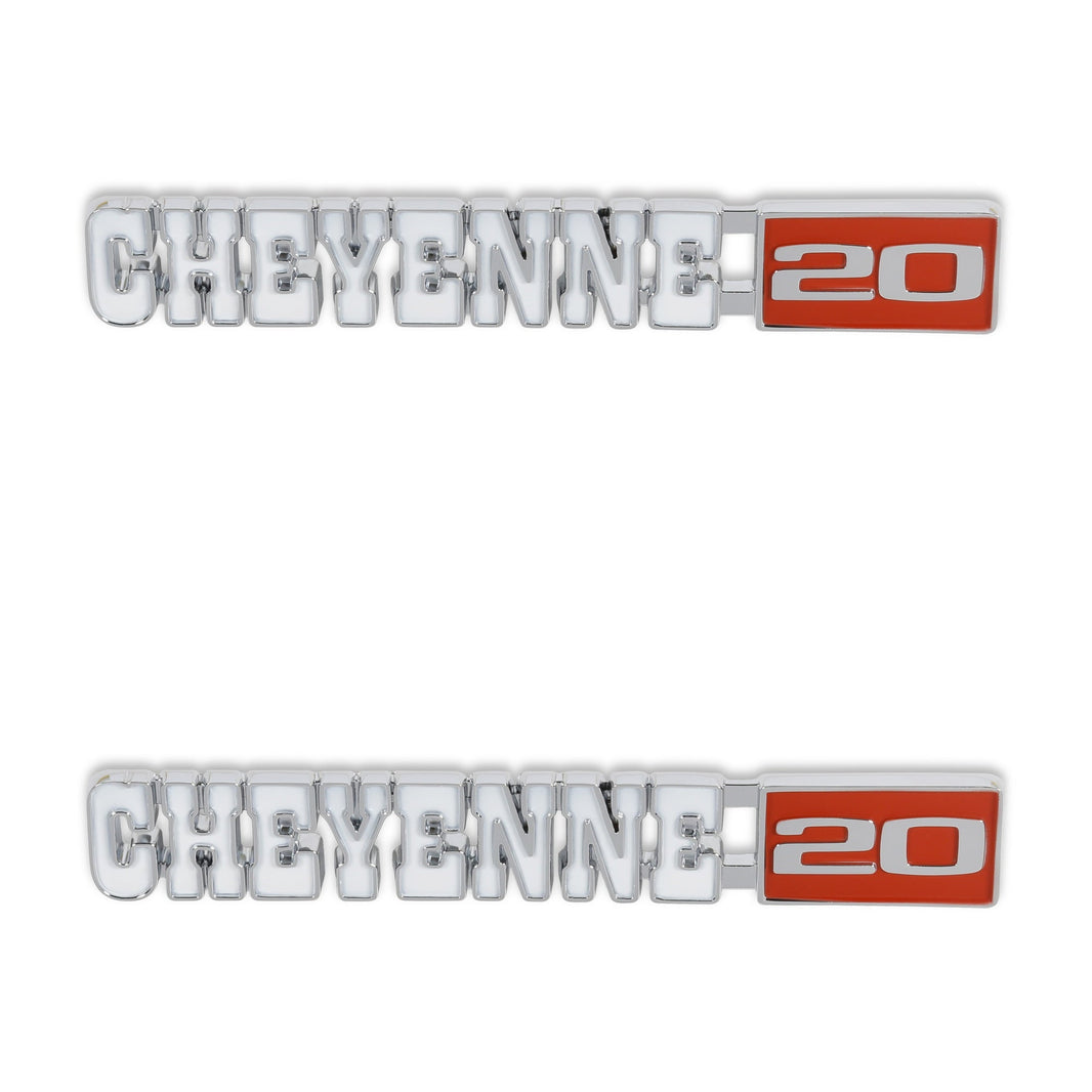1971-1972 C/K CHEYENNE 20 FNDR EMBLM PR - BROTHERS Trucks C/K Fender Badge Pair - Cheyenne 20