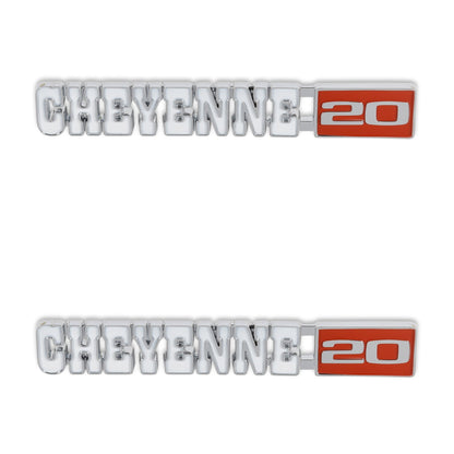 1971-1972 C/K CHEYENNE 20 FNDR EMBLM PR - BROTHERS Trucks C/K Fender Badge Pair - Cheyenne 20