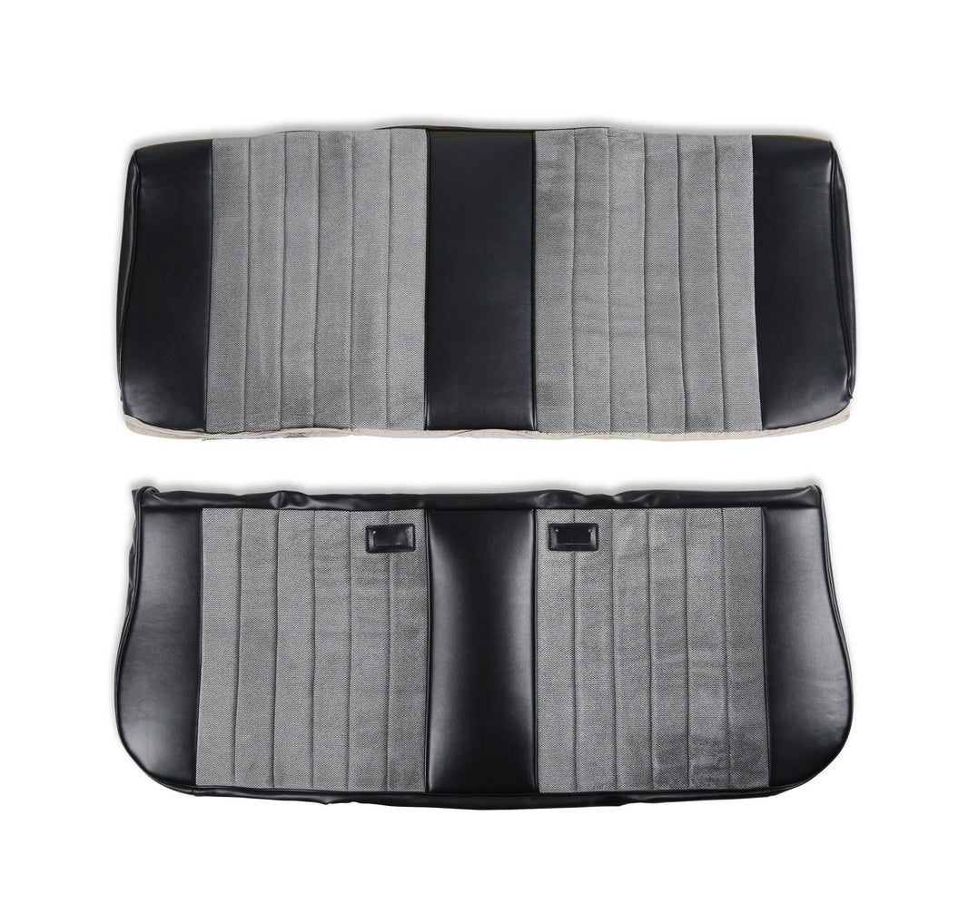1981-87 C/K STD PLEAT VNYL/CLTH BLK/SILV - BROTHERS Trucks Seat Upholstery Kit - Standard Pleat Cloth/Vinyl - Black/Silver