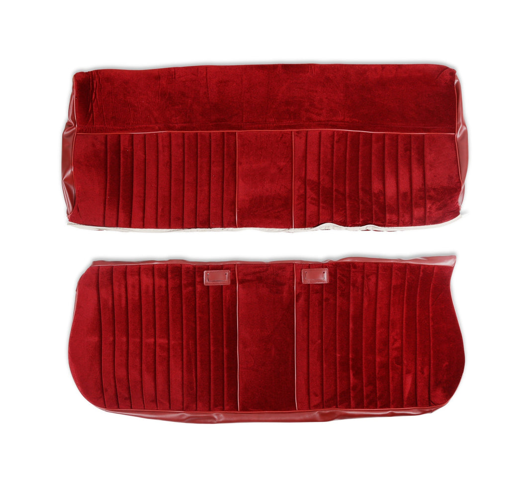 1981-87 C/K DLUX PLET VNYL/CLTH MAR/BURG - BROTHERS Trucks Seat Upholstery Kit - Deluxe Pleat Cloth/Vinyl - Maroon/Burgundy