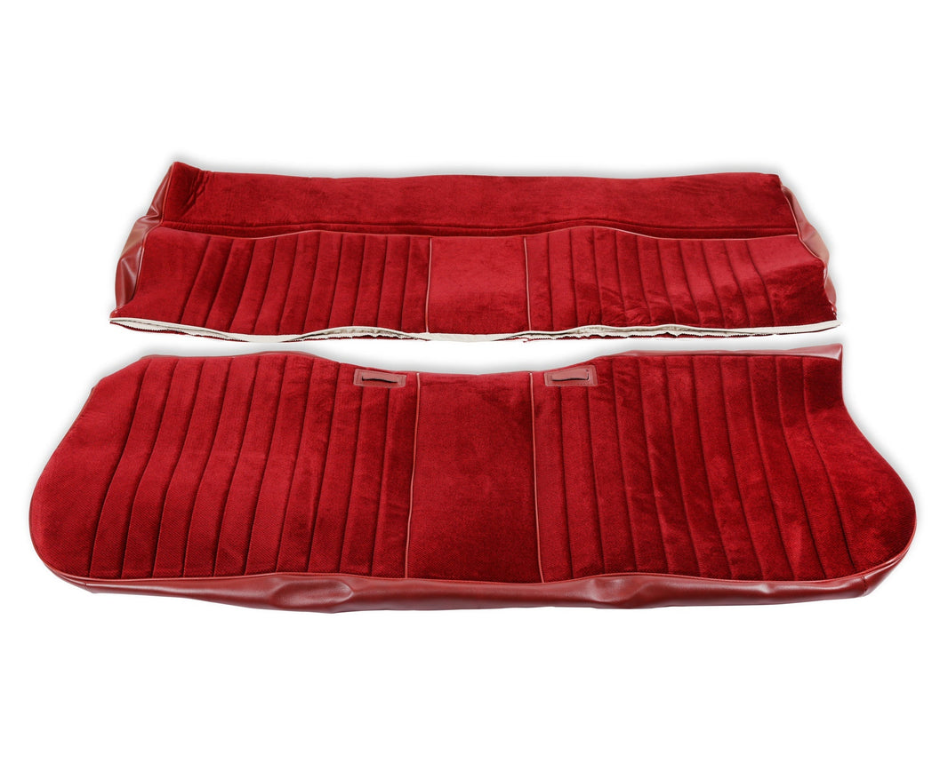 1981-87 C/K DLUX PLET VNYL/CLTH MAR/BURG - BROTHERS Trucks Seat Upholstery Kit - Deluxe Pleat Cloth/Vinyl - Maroon/Burgundy