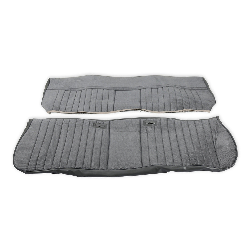 1981-87 C/K DLUX PLET CLOTH GRY/CHAR - BROTHERS Trucks Seat Upholstery Kit - Deluxe Pleat Cloth/Vinyl - Grey/Charcoal