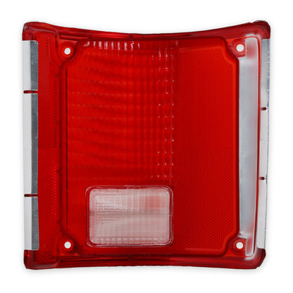 1973-1991 C10 REAR LAMP LENS LH W/ TRIM - BROTHERS Trucks C/K Tail Lamp Lens - w/ Chrome Trim - LH