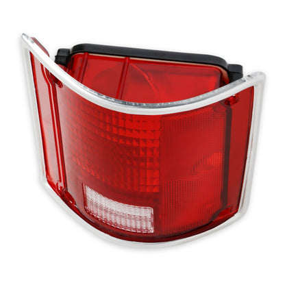 73-91 C10 RR LAMP LENS/HSING RH W/ TRIM - BROTHERS Trucks C/K Tail Lamp Lens & Housing - w/ Chrome Trim - RH
