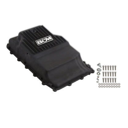 B&M Hi-Tek Heavy-Duty Deep Transmission Pan -  Ford 10R80 - Aluminum - Black - Photo - out of package Right