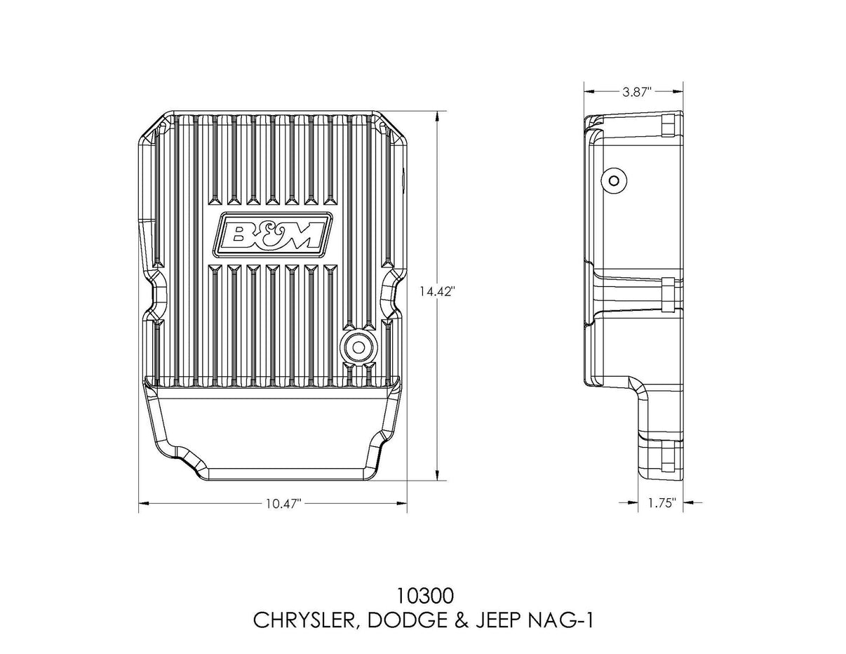 B&M Hi-Tek Deep Transmission Pan -  Aluminum - Photo - out of package Right