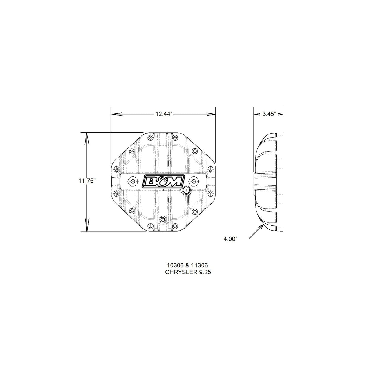 B&M Hi-Tek Aluminum Differential Cover - Chrysler 9.25-inch - Photo - out of package Right