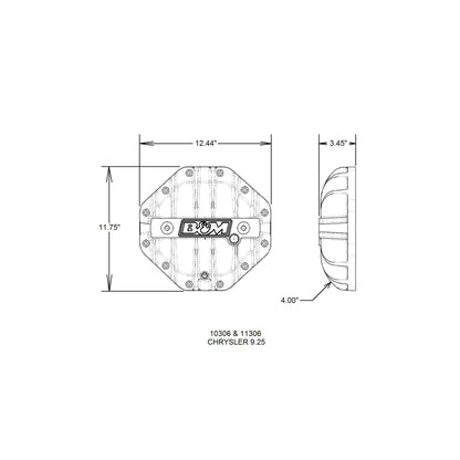 Couvercle de différentiel en aluminium moulé B&amp;M Hi-Tek pour Chrysler 9,25 pouces (23,5 cm).