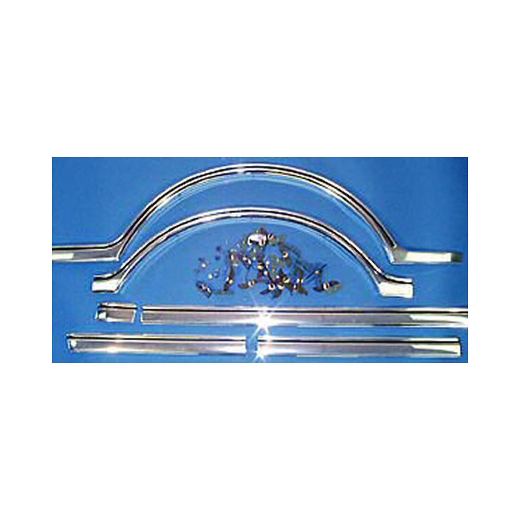 67-68 LOWER SIDE MOLDING KIT SHORTBED - Brothers Trucks Lower Body Side Molding Kit - Silver/Black