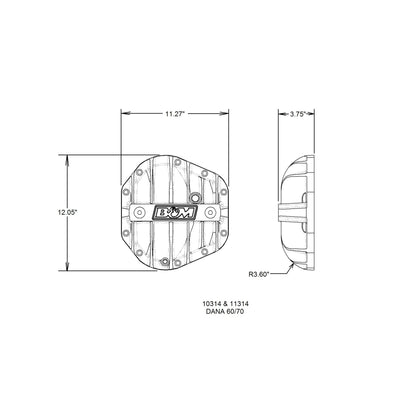 DIFF COVER,DANA 60/70 CAST ALUM. - B&M Hi-Tek Aluminum Differential Cover for Dana 60/70