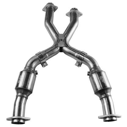 Collecteur d'échappement en X catalysé vert 2-1/2" x 2-1/2". Pour Mustang 1996-1998. Nécessite des collecteurs d'échappement Kooks.