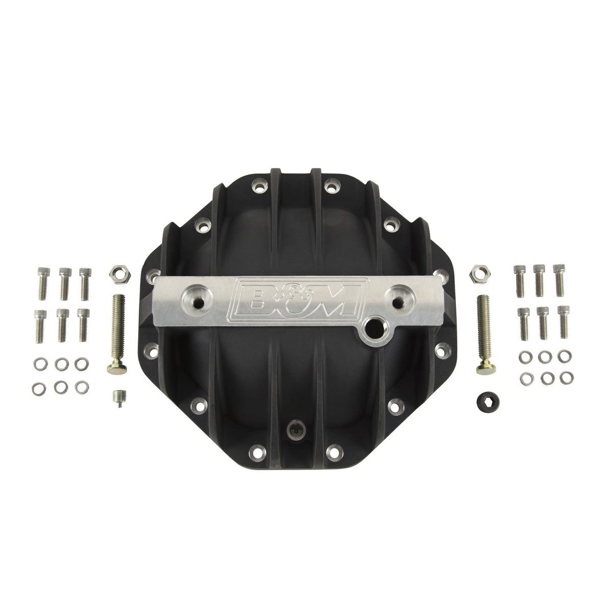 B&M Hi-Tek Aluminum Differential Cover for Chrysler 9.25-inch - Black - Photo - out of package Left