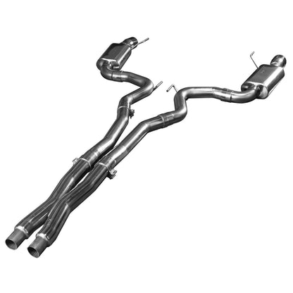 Système d'échappement Cat-Back en X de 2-1/4" (OEM) x 3" avec embouts en acier inoxydable. Compatible avec les Mustang GT 5.0L (2015-2017). Se connecte à l'origine.