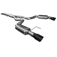 2-1/4" (OEM) x 3" Cat-Back X-Pipe udstødning - 3" Cat-Back (X-Pipe) med sorte dyser. 2015-2017 Mustang GT 5.0L. Forbindes til OEM.