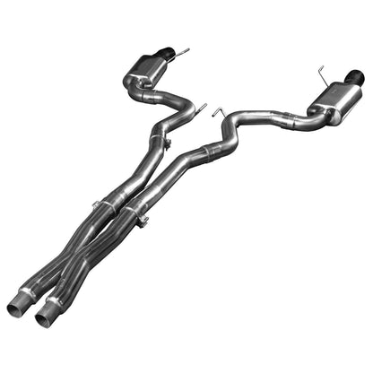 Échappement Cat-Back en X de 2-1/4" (OEM) x 3" - Cat-Back (X-Pipe) de 3" avec embouts noirs. Mustang GT 5.0L 2015-2017. Se connecte à l'origine.