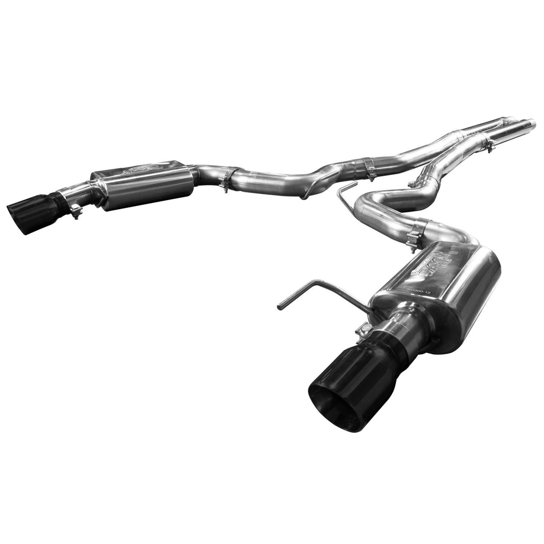 2-1/4"(OEM) x 3" Cat-Back H-Pipe Exhaust - 3" Cat-Back (H-Pipe) w/Black Tips. 2015-2017 Mustang GT 5.0L. Connects to OEM.