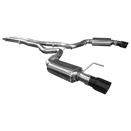 2-1/4" (OEM) x 3" Cat-Back H-rør udstødning - 3" Cat-Back (H-rør) med sorte dyser. 2015-2017 Mustang GT 5.0L. Forbindes til OEM.