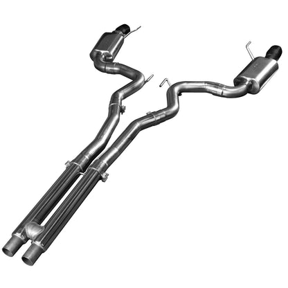 2-1/4" (OEM) x 3" Cat-Back H-rør udstødning - 3" Cat-Back (H-rør) med sorte dyser. 2015-2017 Mustang GT 5.0L. Forbindes til OEM.