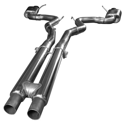 2-1/4" (OEM) x 3" Cat-Back H-rør udstødning - 3" Cat-Back (H-rør) med sorte dyser. 2015-2017 Mustang GT 5.0L. Forbindes til OEM.