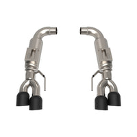 2-1/2" (OEM) x 3" bagakseludstødning. - 3" rustfri stål bagakseludstødning med sorte dyser. 2018-2020 Mustang 5,0L.