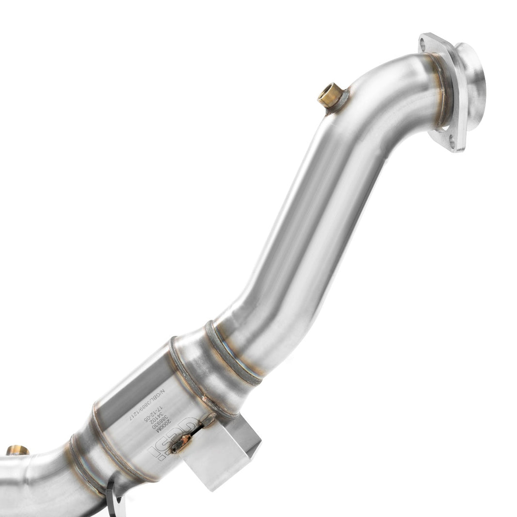 3" x 2-1/4"(OEM) GREEN Catted Downpipe - 3" x 2-1/4" GREEN Catted OEM Downpipe. 2015-2023 Mustang EcoBoost.