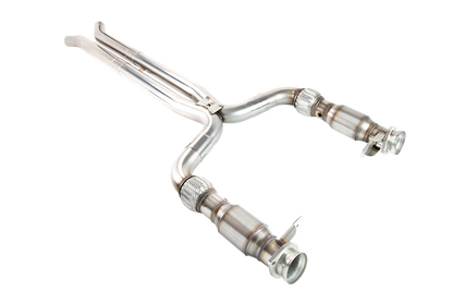 Rustfrit stål manifold og tilslutningssæt. - 1-3/4" x 1-7/8" manifold og GRØNT tilslutningssæt. 2015-2020 Shelby GT350 5.2L 4V