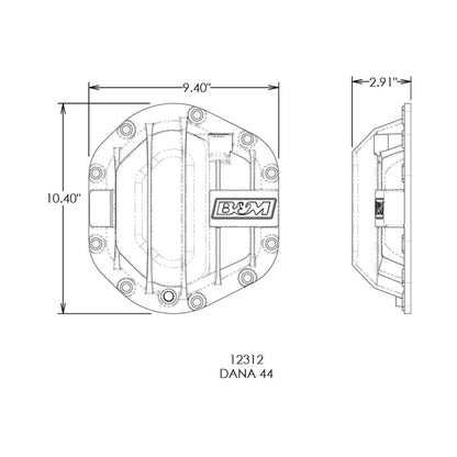 B&M Nodular Iron Differential Cover for Dana 44 - Photo - out of package Back