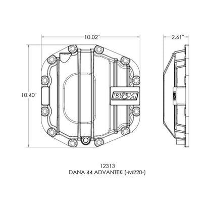 B&M Nodular Iron M220 Dana 44 AdvanTek Rear Differential Cover - Photo - out of package Bottom