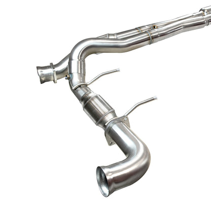 Collecteur d'échappement catalysé 3" x 2-1/2" - Sortie d'échappement arrière catalysée en acier inoxydable avec embouts noirs. Ford F150 Raptor 6.2L 4V 2011-2014.