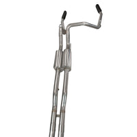 Collecteur d'échappement catalysé vert 3" x 2-1/2" - Sortie d'échappement arrière catalysée verte en acier inoxydable avec embouts noirs. Ford F150 Raptor 6.2L 4V 2011-2014.