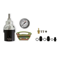 12-895 REGULATOR KIT, GAUGE AND FITTINGS - Holley EFI Billet Bypass Fuel Pressure Regulator Kit 8AN
