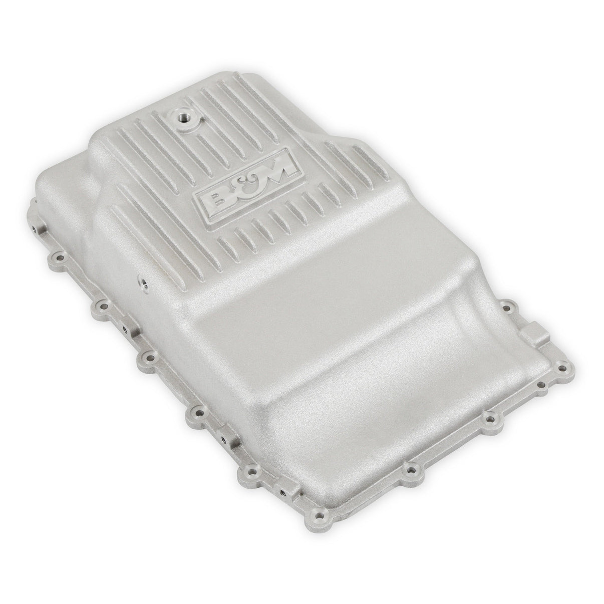 B&M Hi-Tek Heavy-Duty Deep Transmission Pan -  Ford 10R80 - Aluminum - Natural - Photo - out of package Front